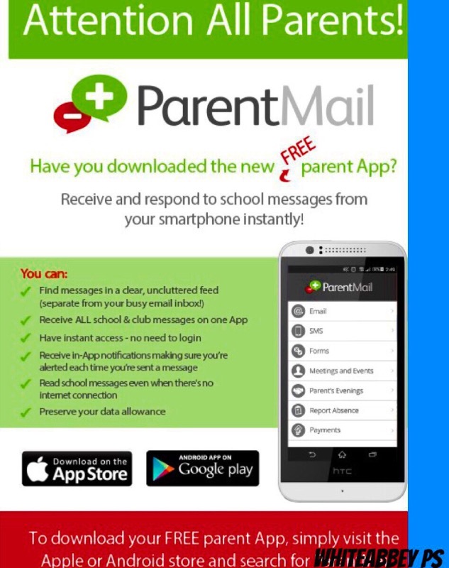 Whiteabbey PS Introduces ParentMail